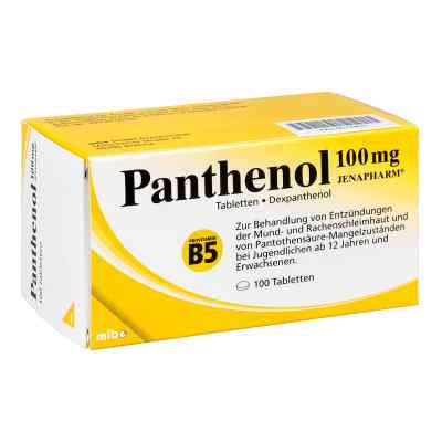 Panthenol 100 mg Jenapharm Tabletten 100 stk von MIBE GmbH Arzneimittel PZN 06150835