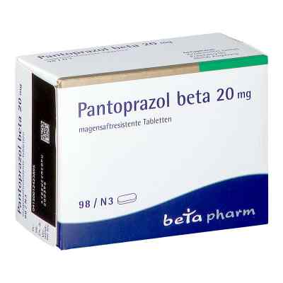 Pantoprazol beta 20 mg magensaftresistent Tabletten 98 stk von betapharm Arzneimittel GmbH PZN 01242389