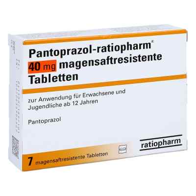 Pantoprazol-ratiopharm 40 mg magensaftresistent Tabletten 7 stk von ratiopharm GmbH PZN 07189710