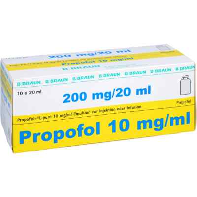 Propofol Lipuro 1% 10mg/ml Emuls.z.inj.u.inf.dsfl. 10X20 ml von B. Braun Melsungen AG PZN 09777517