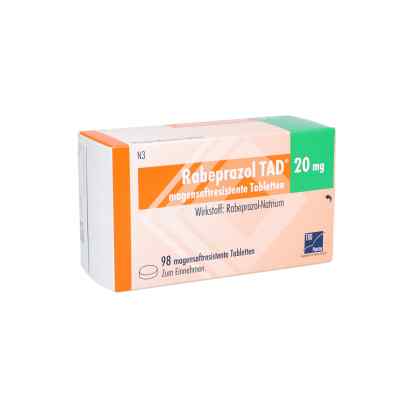 Rabeprazol Tad 20 mg magensaftresistente Tabletten 98 stk von TAD Pharma GmbH PZN 00282257