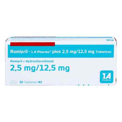 Ramipril 1a Pharma plus 2,5 mg/12,5 mg Tabletten 50 stk von 1 A Pharma GmbH PZN 02889578