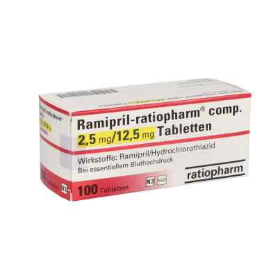 Ramipril-ratiopharm compositus 2,5 mg/12,5 mg Tabletten 100 stk von ratiopharm GmbH PZN 02355262
