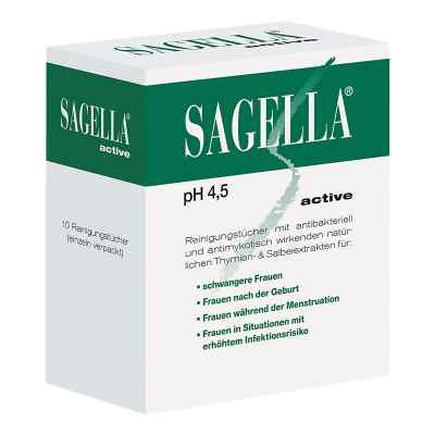 SAGELLA active Intim-Reinigungstücher 10 stk von Cooper Consumer Health Deutschland GmbH PZN 10123620