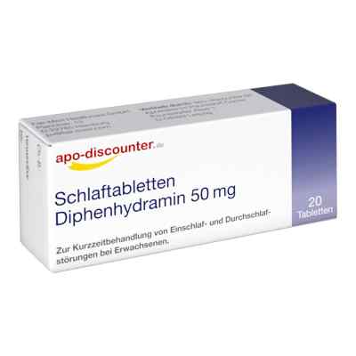 Schlaftabletten Diphenhydramin apo-discounter 50 mg Tabletten 20 stk von GIB Pharma GmbH PZN 16152350