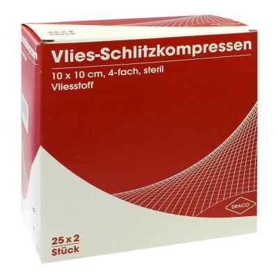 Schlitzkompressen Vlies 10x10cm 4fach steril 25X2 stk von Dr. Ausbüttel & Co. GmbH PZN 00749040