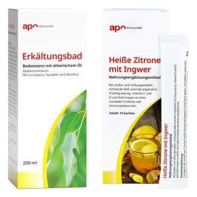 Schnupfen Sparset - Erkältungsbad + Heiße Zitrone mit Ingwer 1 Pck von apo.com Group GmbH PZN 08102228