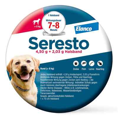 Seresto Halsband für Hunde über 8 kg gegen Zecken und Flöhe