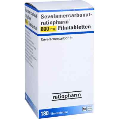 Sevelamercarbonat-ratiopharm 800 mg Filmtabletten 180 stk von ratiopharm GmbH PZN 10394112