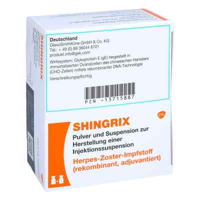 Shingrix Pulver und Suspension zur, zum Herst.e.Inj.-Susp. 10 stk von GlaxoSmithKline GmbH & Co. KG PZN 13715887