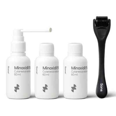 Sons Minoxidil 50mg/ml Lösung 180ml für Männer + Dermo Roller