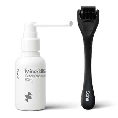 SONS Minoxidil 50mg/ml Lösung 60ml für Männer + Dermo Roller