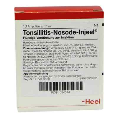Tonsillitis Nosode Injeel Ampullen 10 stk von Biologische Heilmittel Heel GmbH PZN 01034544