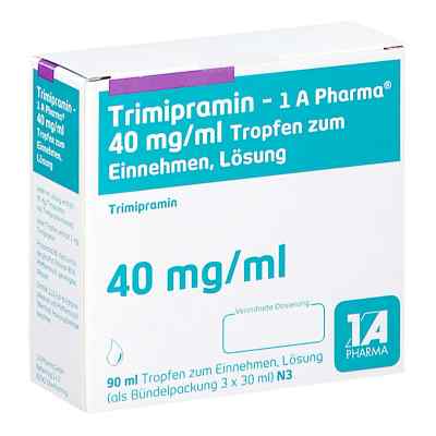 Trimipramin-1a Pharma 40 mg/ml Tropfen zum Einnehmen 3X30 ml von 1 A Pharma GmbH PZN 15436312