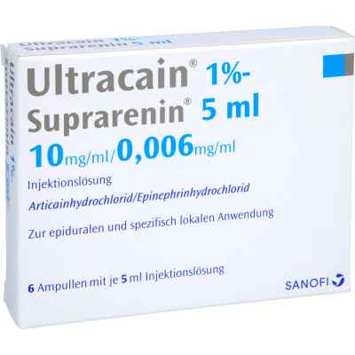 Ultracain 1% Suprarenin 5ml Ampullen 6X5 ml von Septodont GmbH PZN 07007465