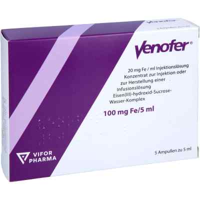 Venofer 20 Mg Fe/ml Injektionslösung Ampullen 5X5 ml von Abacus Medicine A/S PZN 16227792