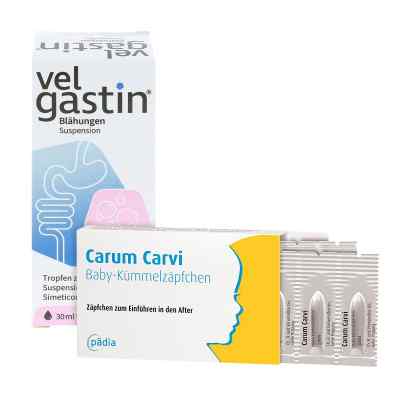 Verdauungsset Velgastin + Carum Carvi Baby-Kümmelzäpfchen 1 Pck von  PZN 08101438