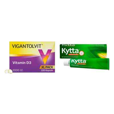 Vigantolvit 2000 i.E. Vitamin D3 120 stk + Kytta Schmerzsalbe 15