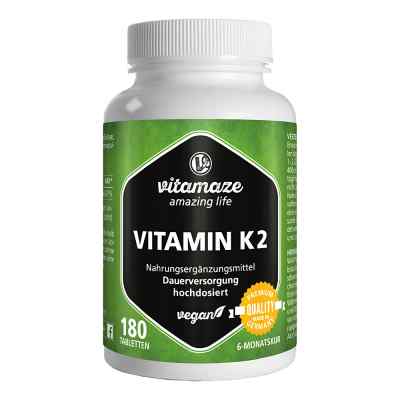 Vitamaze Vitamin K2 200 µg hochdosiert vegan 180 stk von Vitamaze GmbH PZN 12741457