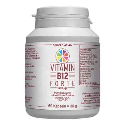Vitamin B12 Forte 500 [my]g Methylcobalamin Kapsel 60 stk von SinoPlaSan GmbH PZN 13426947