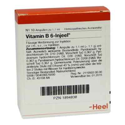 Vitamin B6 Injeel Ampullen 10 stk von Biologische Heilmittel Heel GmbH PZN 01894838