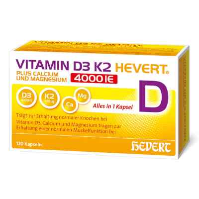 Vitamin D3 K2 Hevert + Calcium und Magnesium 4000 IE Kapseln