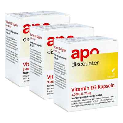 Vitamin D3 Kapseln 3.000 I.e. 75 µg von apodiscounter 3x90 stk von apo.com Group GmbH PZN 08102090