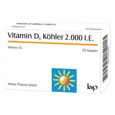Vitamin D3 Köhler 2.000 I.E. Kapseln 20 stk von Köhler Pharma GmbH PZN 10005056