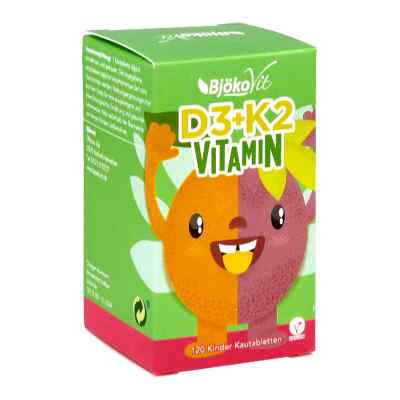 Vitamin D3+k2 Kinder Kautabletten vegan 120 stk von BjökoVit Björn Kolbe PZN 14854326