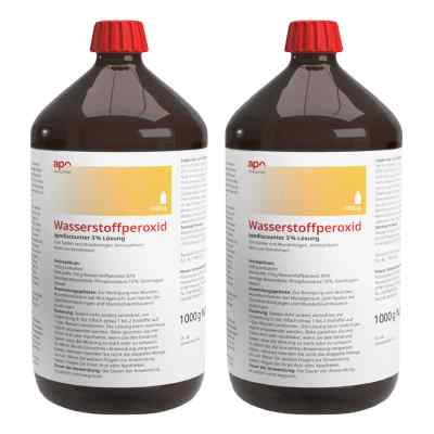 Wasserstoffperoxid Lösung 3% 1000g (1l) von apo-discounter 2x1000 g von apo.com Group GmbH PZN 08102312