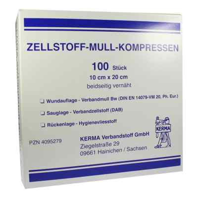 Zellstoff Mullkompressen 10x20 cm unsteril 100 stk von KERMA Verbandstoff GmbH PZN 04095279