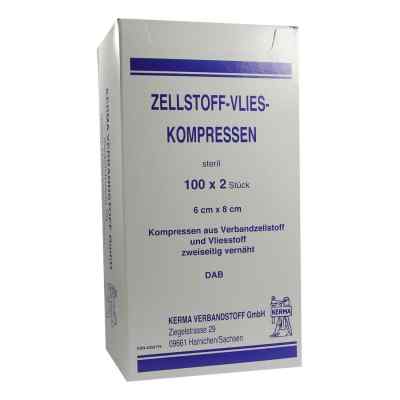 Zellstoff Vlies Kompressen 6x8cm steril 100X2 stk von KERMA Verbandstoff GmbH PZN 04050176