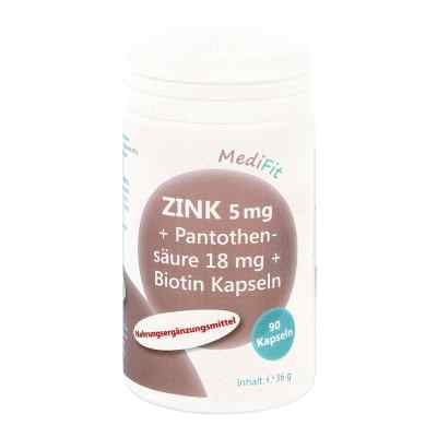 Zink 5 mg+Pantothensäure 18 mg+Biotin Kapseln 90 stk von ApoFit Arzneimittelvertrieb GmbH PZN 13418959