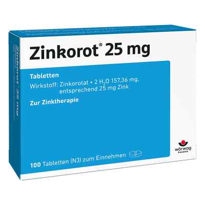 Zinkorot 25 Mg Tabletten 100 stk von Wörwag Pharma GmbH & Co. KG PZN 18082903