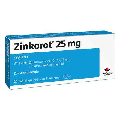 Zinkorot 25 Mg Tabletten 20 stk von Wörwag Pharma GmbH & Co. KG PZN 18082889