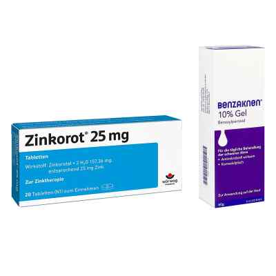 Zinkorot 25 Mg Tabletten + Benzaknen 10% Gel