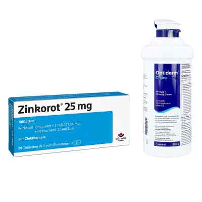 Zinkorot 25 Mg Tabletten + Optiderm Creme Im Spender