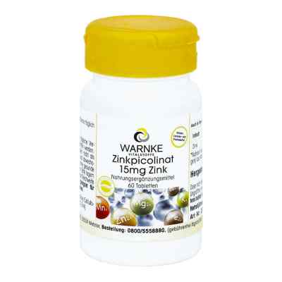Zinkpicolinat 15 mg Zink Tabletten 60 stk von Warnke Vitalstoffe GmbH PZN 12427873
