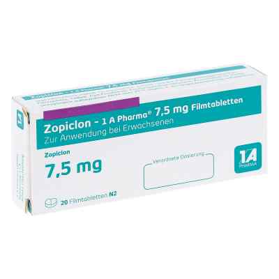 Zopiclon-1a Pharma 7,5 mg Filmtabletten 20 stk von 1 A Pharma GmbH PZN 04344392