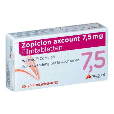 Zopiclon axcount 7,5 mg Filmtabletten 20 stk von axcount Generika GmbH PZN 10342902