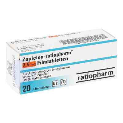 Zopiclon-ratiopharm 7,5 mg Filmtabletten 20 stk von ratiopharm GmbH PZN 00574600