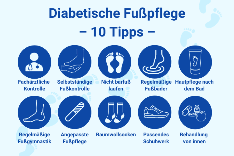 Diabetische Fußpflege: 10 Tipps für gesunde Füße