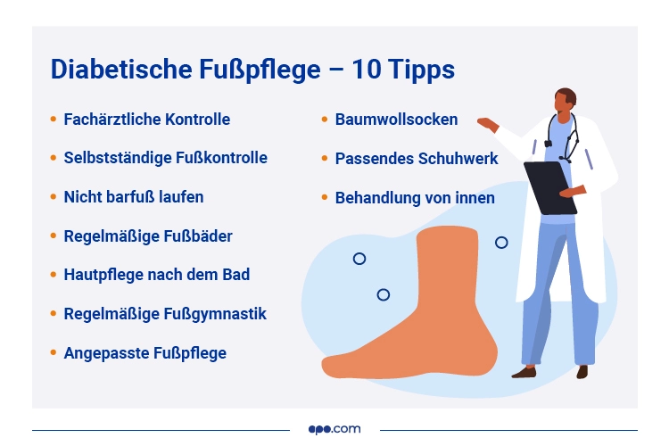 Diabetische Fußpflege: 10 Tipps für gesunde Füße